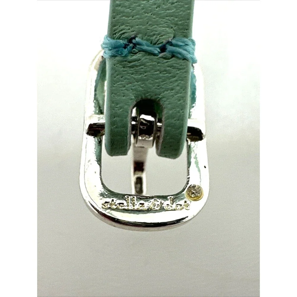 STELLA & DOT Blue Leather Wrap Bracelet Inspirational BELIEVE Statement 8